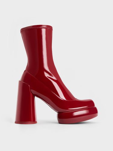 Charles & Keith - Bottines vernies à plateforme et talon cylindrique Darcy - Charles & Keith - Modalova