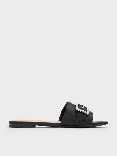 Charles & Keith - Claquettes à bout carré et boucle strassée en polyester recyclé - Charles & Keith - Modalova