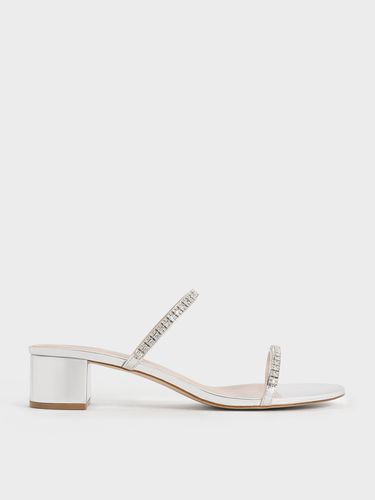 Charles & Keith - Mules métallisée à ornement strass Ambrosia - Charles & Keith - Modalova