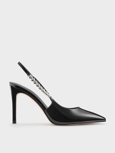 Charles & Keith - Escarpins en cuir verni à bride arrière et lanière strassée Flores - Charles & Keith - Modalova