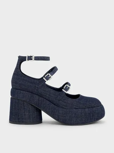 Charles & Keith - Escarpins Mary Jane en denim à lanières avec plateforme Luella - Charles & Keith - Modalova