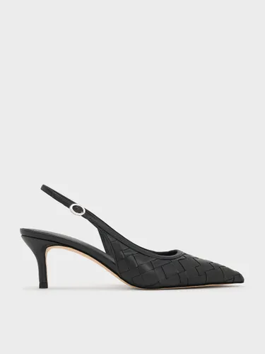 Charles & Keith - Escarpins tissés à bout pointu et bride arrière - Charles & Keith - Modalova