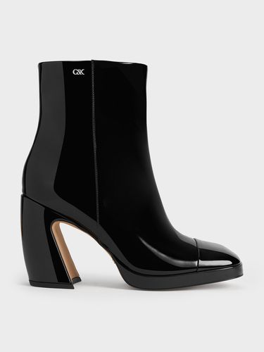 Charles & Keith - Bottines à talon sculpté en cuir verni Jyll - Charles & Keith - Modalova