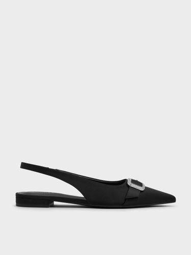 Charles & Keith - Ballerines en satin à bride arrière à boucle ornée de strass - Charles & Keith - Modalova