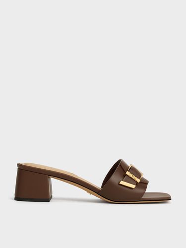 Mules en cuir à talon carré et boucle Whitney - Charles & Keith - Modalova