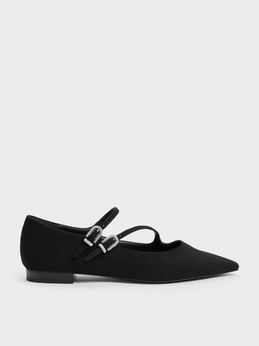 Salomés Mary Janes à Double Bride et Boucles Cristallisées en Similicuir Suédé - Charles & Keith - Modalova