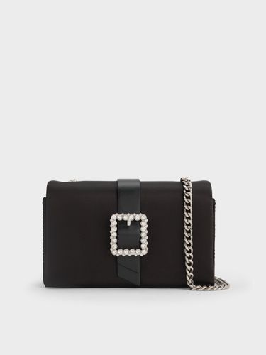 Charles & Keith - Sac en satin à poignée en chaîne et boucle ornée de strass - Charles & Keith - Modalova