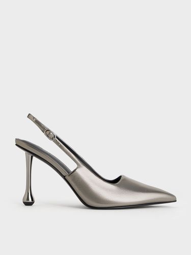 Escarpins à bout pointu et talon sculpté métallisé - Charles & Keith - Modalova