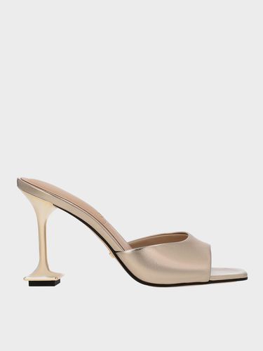 Charles & Keith - Mules en cuir métallisé à talon sculpté Jacqueline - Charles & Keith - Modalova