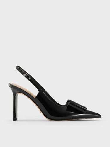 Charles & Keith - Escarpins à bride arrière et talon aiguille en cuir verni Lu - Charles & Keith - Modalova