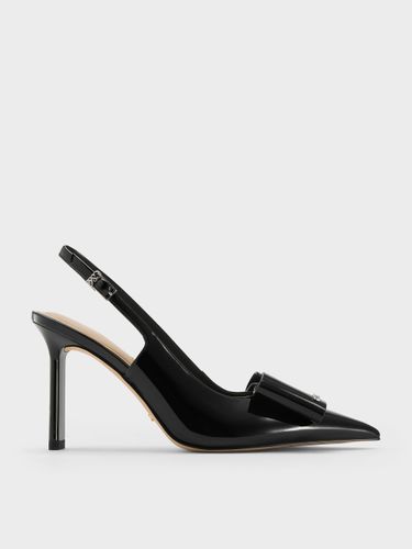 Escarpins à bride arrière et talon aiguille en cuir verni Lu - Charles & Keith - Modalova