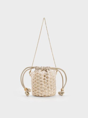 Charles & Keith - Sac seau à perles avec lanière chaine - Charles & Keith - Modalova