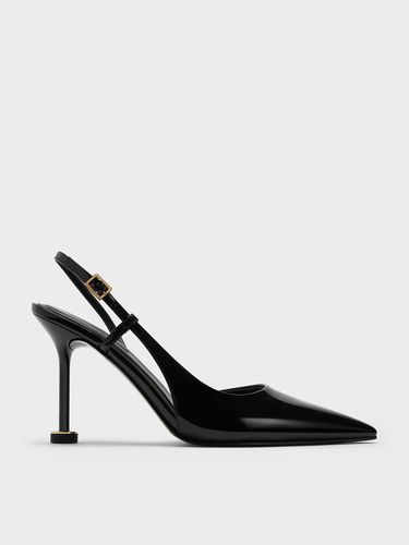 Charles & Keith - Escarpins pointus vernis à bride arrière et talon sculpté - Charles & Keith - Modalova