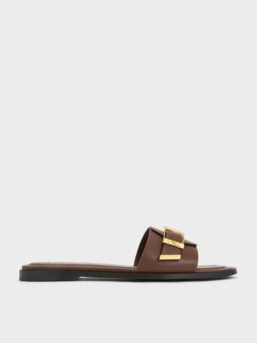 Charles & Keith - Claquettes à bout carré et boucle en cuir Whitney - Charles & Keith - Modalova