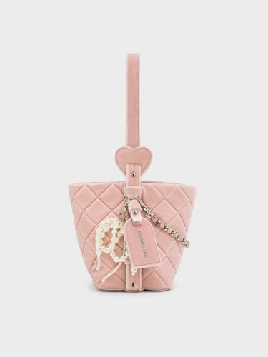 Sac seau matelassé en velours à chaîne Duo - Charles & Keith - Modalova
