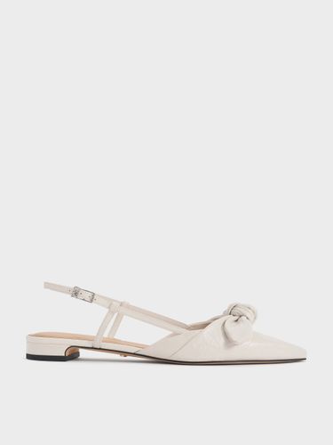 Charles & Keith - Mules à talon de chaton en cuir effet froissé avec nœud Jayce - Charles & Keith - Modalova