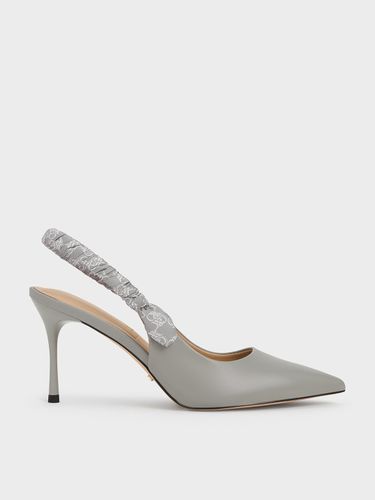 Charles & Keith - Escarpins à bride arrière froncée imprimée en cuir Tully - Charles & Keith - Modalova