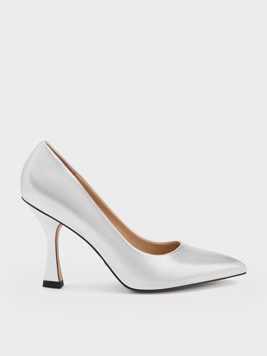 Charles & Keith - Escarpins en cuir métallisé à talon évasé - Charles & Keith - Modalova