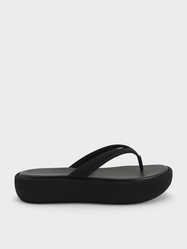 Sandales entre-doigts plateformes en satin - Charles & Keith - Modalova