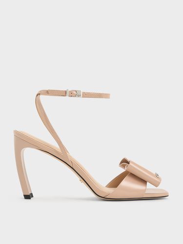 Charles & Keith - Sandales en cuir verni avec noeud et talon fin Lu - Charles & Keith - Modalova