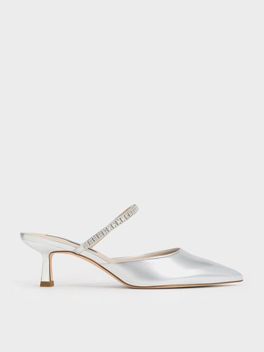 Charles & Keith - Ambrosia Metallic Gem-Embellished Pointed-Toe Mules - Charles & Keith - Modalova