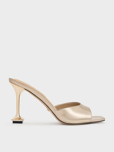 Charles & Keith - Mules en cuir métallisé à talon sculpté Jacqueline - Charles & Keith - Modalova