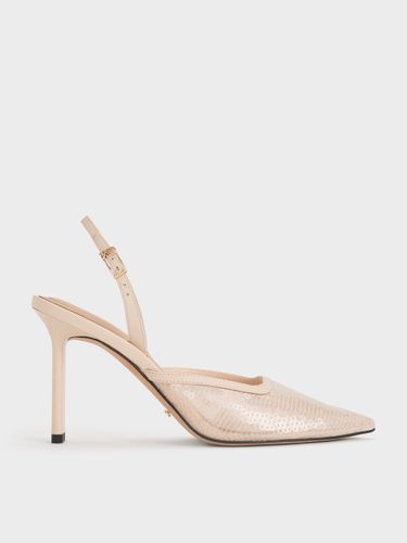 Charles & Keith - Escarpins à bout pointu en cuir et maille à sequins - Charles & Keith - Modalova