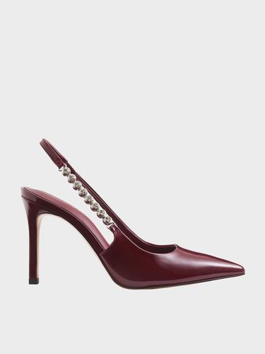 Charles & Keith - Escarpins en cuir verni à bride arrière et lanière strassée Flores - Charles & Keith - Modalova