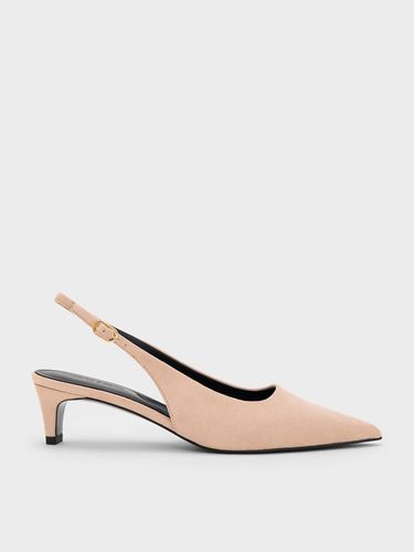 Charles & Keith - Escarpins en suédine à talon de chaton et bout pointu - Charles & Keith - Modalova