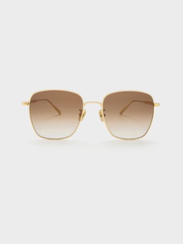 Charles & Keith - Lunettes de soleil à monture carrée et bord métallique Delta - Charles & Keith - Modalova