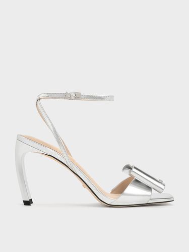 Charles & Keith - Sandales en cuir métallisé avec noeud et talon fin Lu - Charles & Keith - Modalova