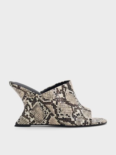 Charles & Keith - Sandales à imprimé serpent à talon sculpté et lanière large - Charles & Keith - Modalova