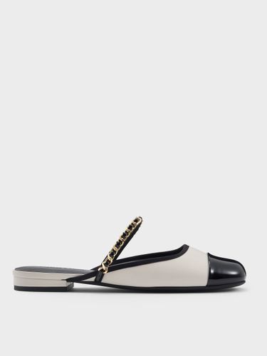 Charles & Keith - Mules vernies bicolores à lanière chaîne - Charles & Keith - Modalova