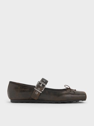 Charles & Keith - Bottes à bout carré à effet froncé et boucle Mary Jane Myler - Charles & Keith - Modalova