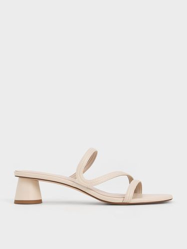 Mules à lanière ondulée en satin - Charles & Keith - Modalova