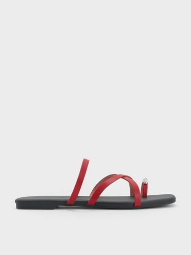Charles & Keith - Sandales à lanières et boucle d'orteil avec détail métallique - Charles & Keith - Modalova