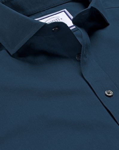 Chemise En Popeline À Col Italien Sans Repassage - Pétrole par - Charles Tyrwhitt - Modalova