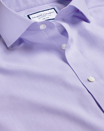 Chemise En Popeline À Col Italien Sans Repassage - Foncé par - Charles Tyrwhitt - Modalova