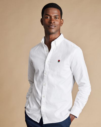 Chemise Oxford Délavée England Rugby À Col Boutonné Et Rose Rouge - par - Charles Tyrwhitt - Modalova