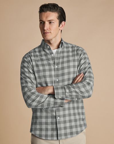 Chemise En Flanelle Brossée À Carreaux Vichy À Col Boutonné - par - Charles Tyrwhitt - Modalova