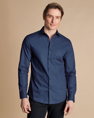 Chemise Extensible À Motif Pétales Géométrique À Col Semi-Italien Sans Repassage - De France par - Charles Tyrwhitt - Modalova