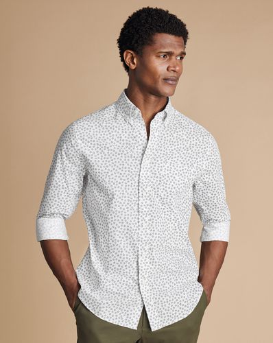 Chemise Extensible À Imprimé Floral Noir Sans Repassage - par - Charles Tyrwhitt - Modalova