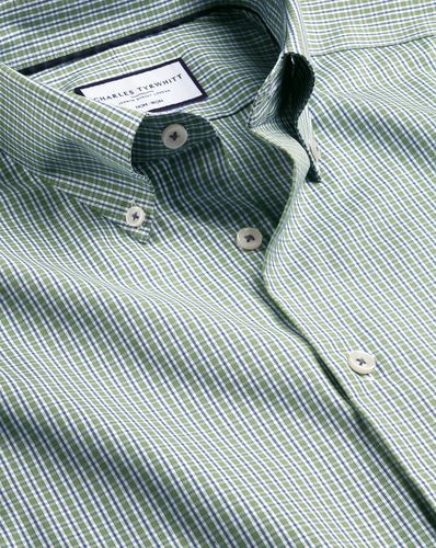 Chemise Oxford À Carreaux Et Col Boutonné Sans Repassage - par - Charles Tyrwhitt - Modalova