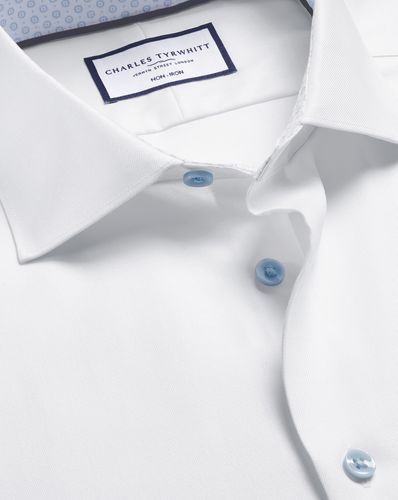 Chemise En Sergé À Col Semi-Italien Et Finition Imprimée - par - Charles Tyrwhitt - Modalova