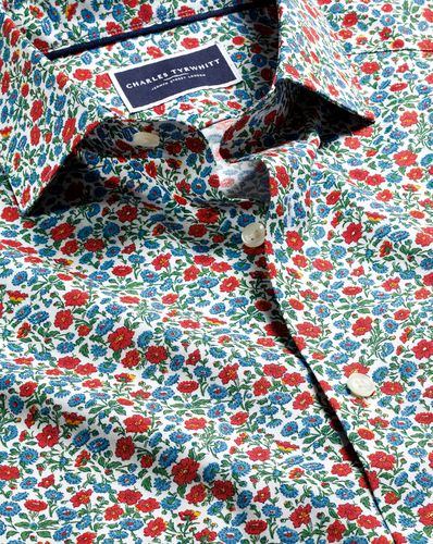 Chemise À Col Semi-Italien En Tissu Liberty À Motif Floral - par - Charles Tyrwhitt - Modalova