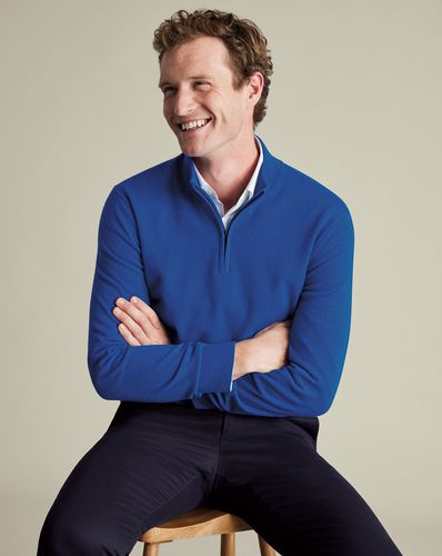 Pull À Col Fermeture Éclair En Cachemire - Cobalt par - Charles Tyrwhitt - Modalova