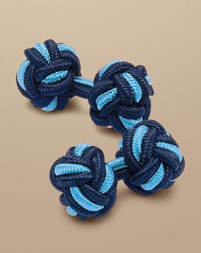 Boutons De Manchette Nœuds - Et Bleu Marine par - Charles Tyrwhitt - Modalova