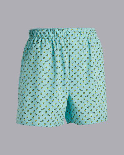 Caleçon Tissé À Motif Petit Oiseau - Vert D'eau en par - Charles Tyrwhitt - Modalova