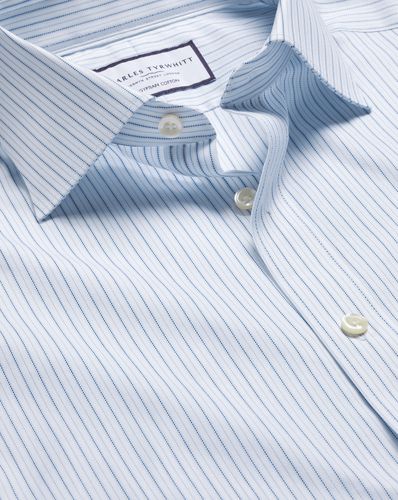 Chemise À Rayures Ombrées En Coton À Col Semi-Italien - par - Charles Tyrwhitt - Modalova