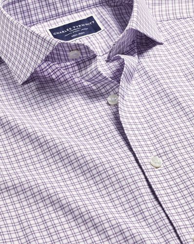 Chemise À Carreaux De Grille Performance Sans Repassage - Mauve en par - Charles Tyrwhitt - Modalova